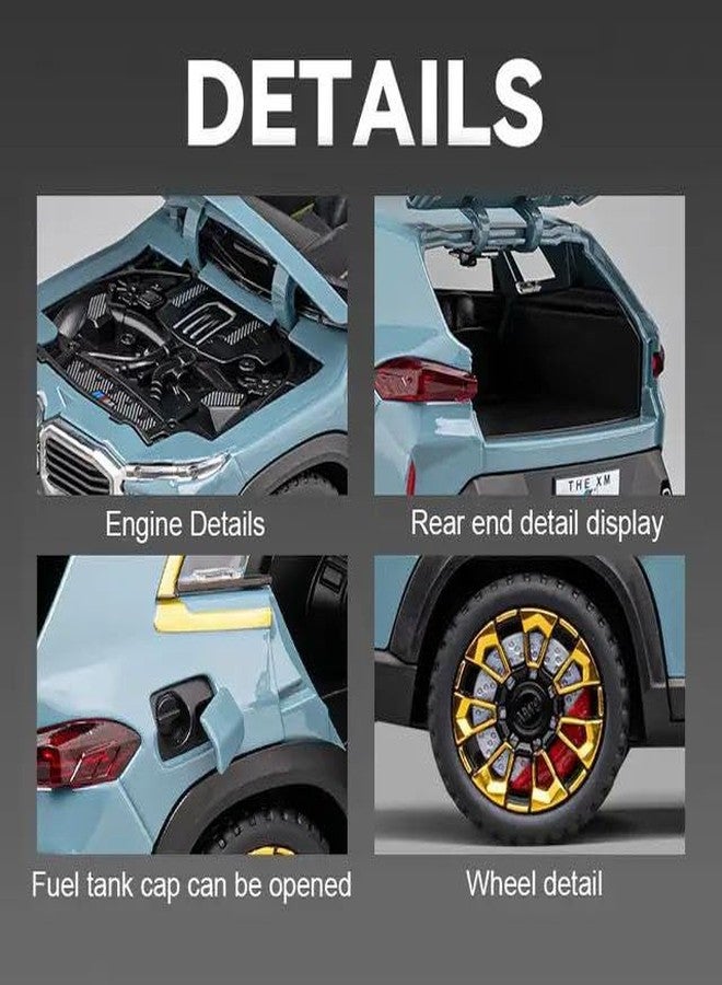 KENIRY Scale Exclusive Alloy Metal Pull Back Die-cast Car Model with Sound Light Mini Auto Toy for Kids Metal Model Toy Car with Sound and Light (1.24 Scale -B-M-W- XM -Black) - Image 3